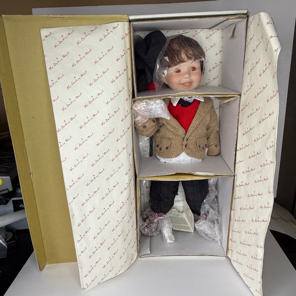 Colin Porcelain Doll by Karen Scott Danbury Mint 1995 NIB Vintage Collector COA